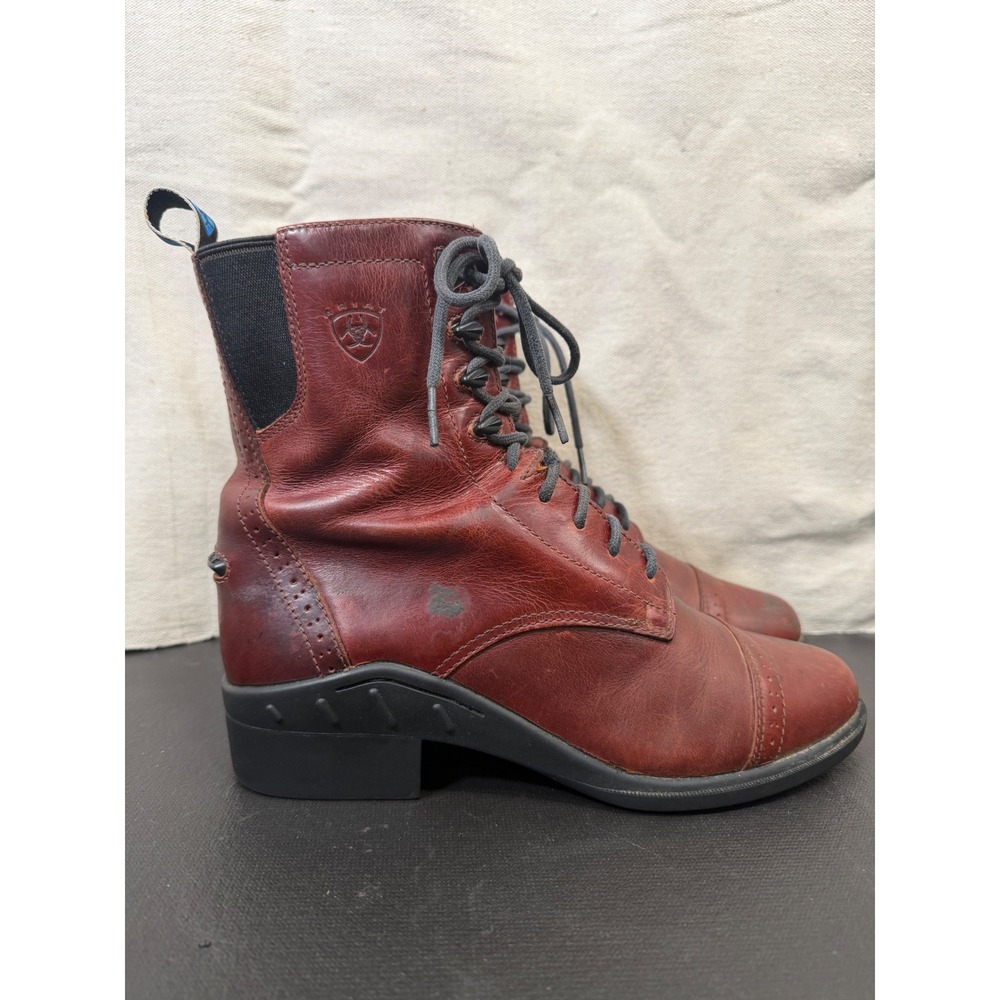 Ariat Heritage III Paddock Boots Women 7.5 Brown Lace Up Cap Toe Equestrian
